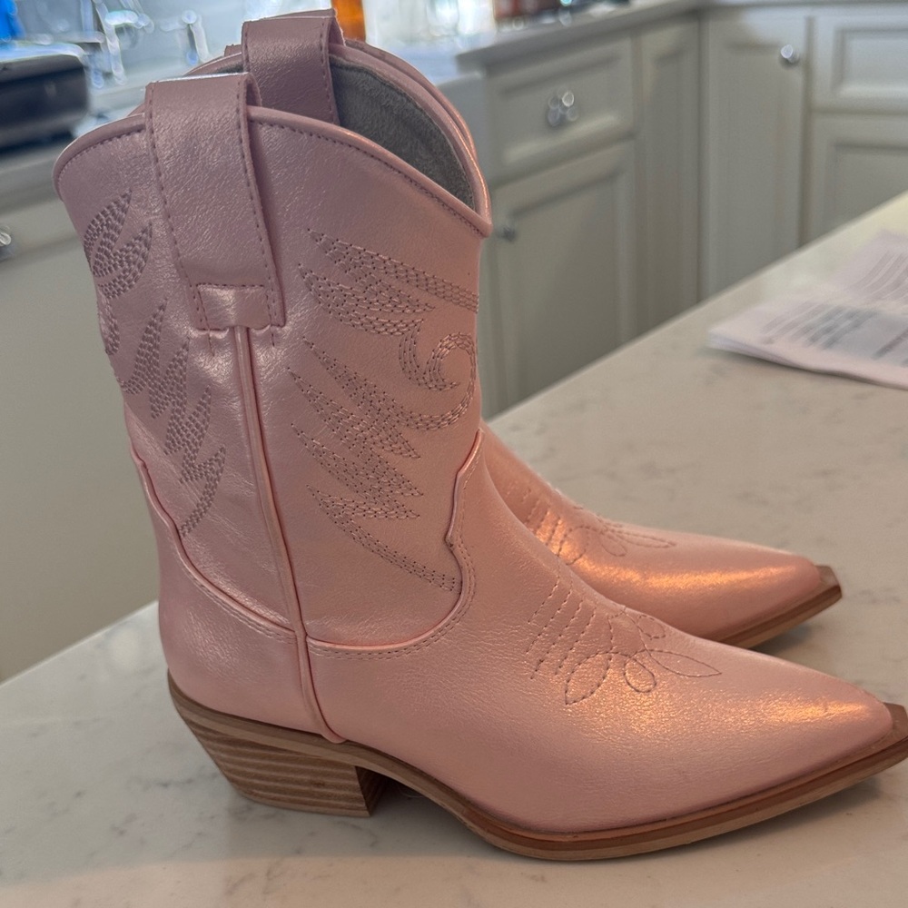 ShuShop Pink Kids Western Boots